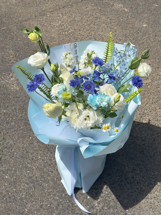 White Blue Seasonal Bouquet