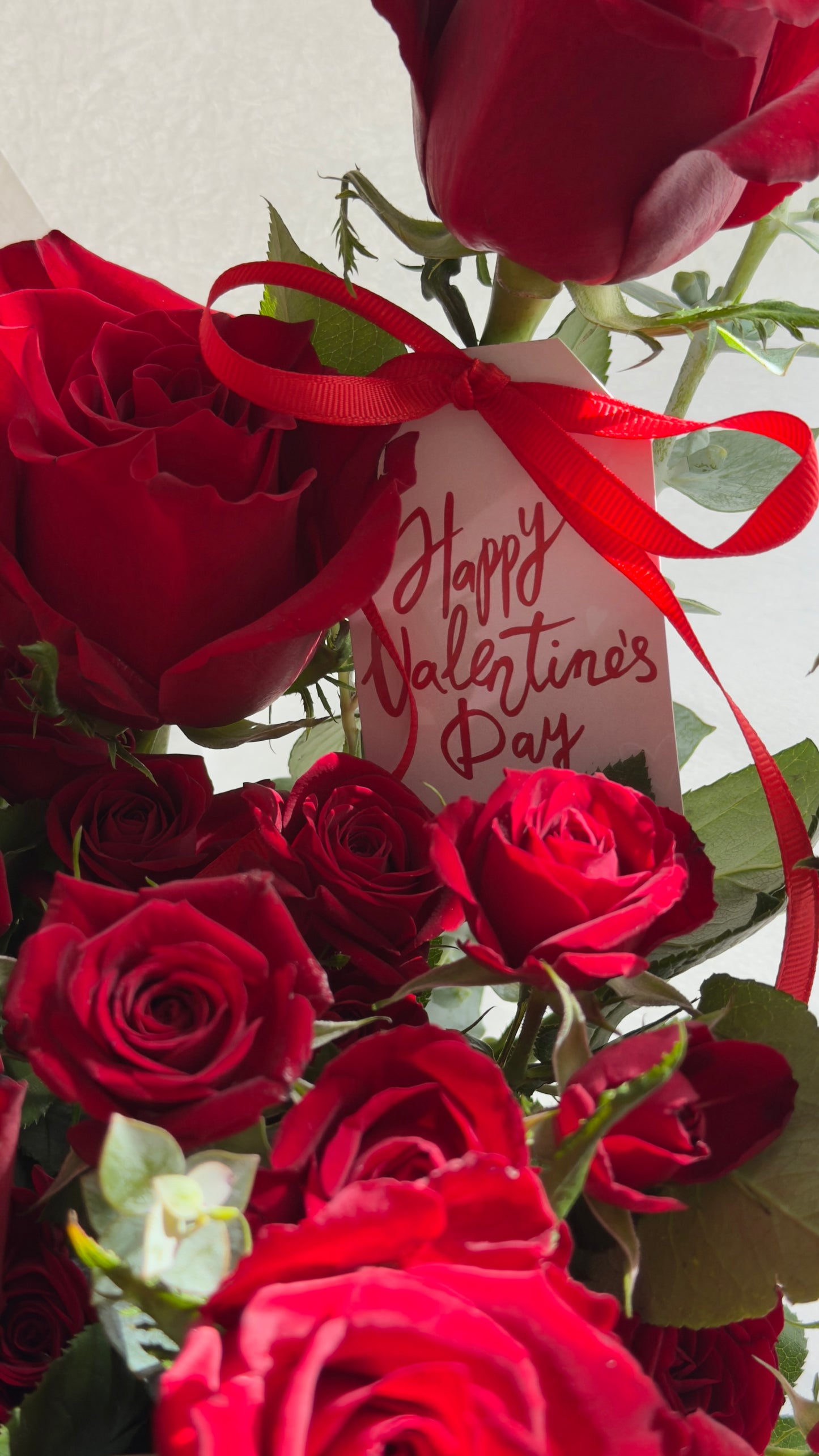 Crimson Velvet Bouquet with white wrapping