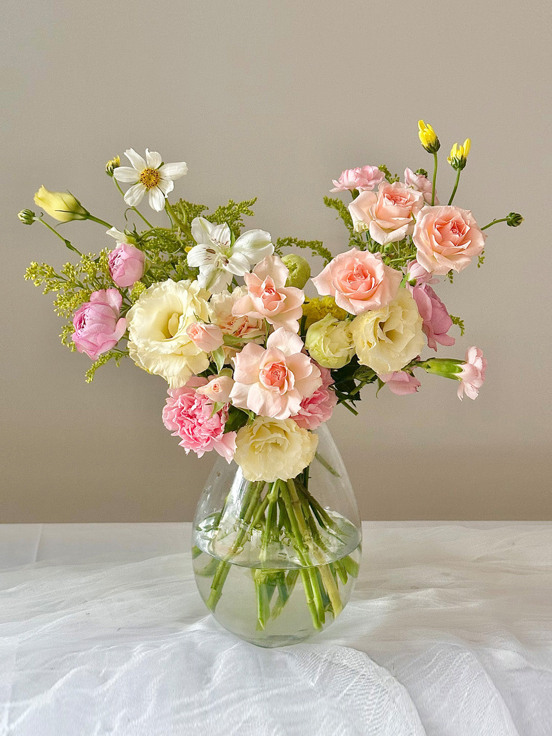 Pinky Yellow Vase Arrangement