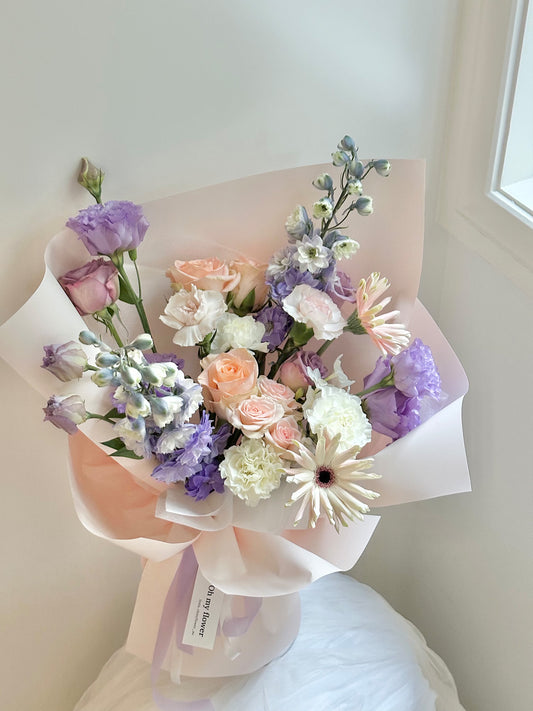 Peach Lavender Flower Bouquet