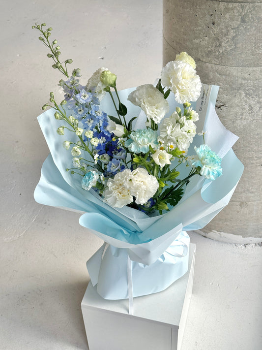 White Blue Flower Bouquet