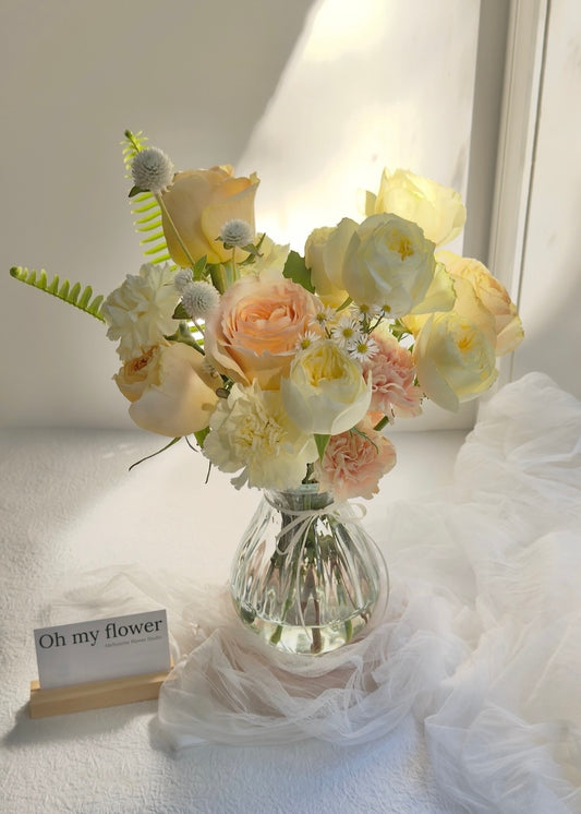 With Love Rose Vase (Peach Yellow)