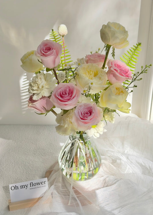 With Love Rose Vase (Pink Yellow)