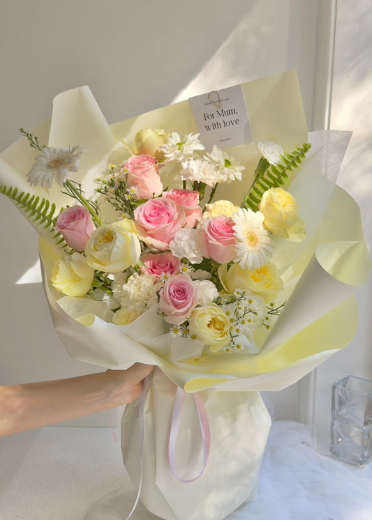 With Love Rose Bouquet (Pink Yellow)