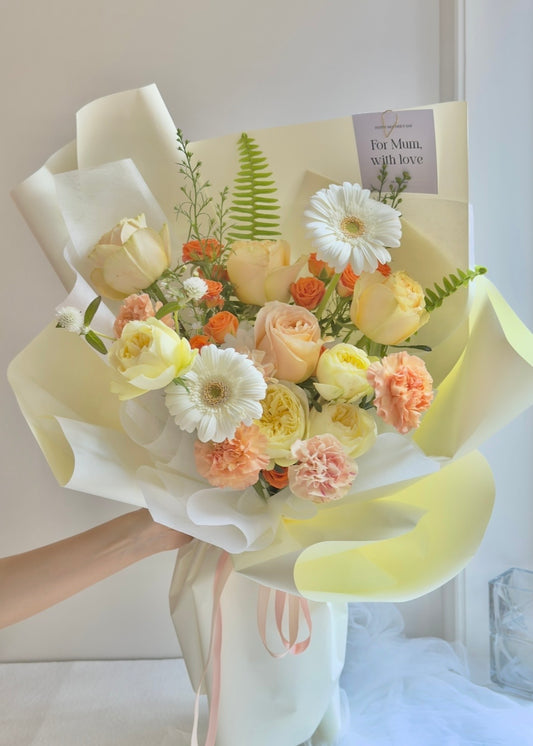 With Love Rose Bouquet (Peach Yellow)