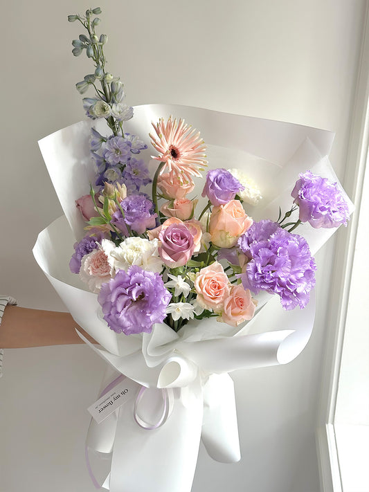 Peach Lavender Flower Bouquet